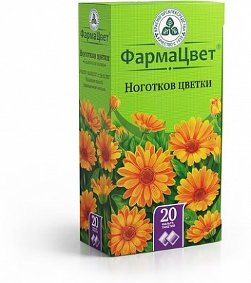 Ноготков цветки (Календула), фильтр-пакеты 1,5г, 20 шт